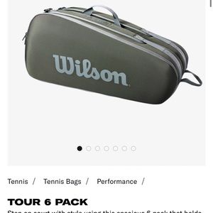 NWT Wilson Tour 6 Pack tennis bag - dark green